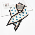Women Romantic Contrast Heart Plaid Printed  Skinny Scarf