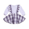2 Pcs Set Baby Girl Cotton White Bodysuits And Plaid Print Skirts Overalls