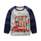 Boys Cotton Bus Animals Print Round Neck T-shirt