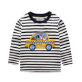 Boys Cotton Taxi Animals Design Round Neck T-shirts