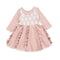 Lovely Girl Lace Ruffle Design Long Sleeves Pink Dress