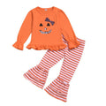 2 Piece Set Halloween Baby Girl Funny Face Print Tops And Pants