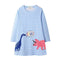Girl Cotton Dinosaur Design Long Sleeves Dress