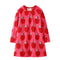 Cute Girl Cotton Red Apple Print Casual Dress