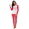 Christmas Style Long-sleeve T-shirt Stripe Print Pencil Pants Women Casual Two-piece Set