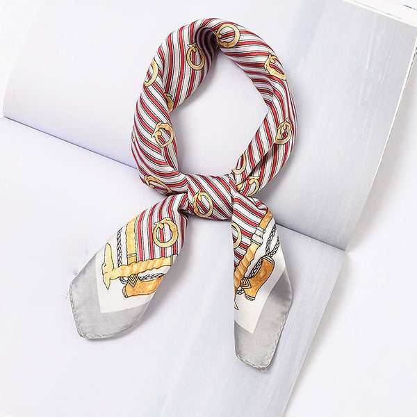 Hot Sale Geometric Pattern Women Unique Print Satin Scarf