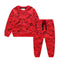 2 Pcs Set Boys Cotton Car Print Red Sweatshirt And Pant