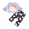2 Pcs Set Baby Girl Cotton Ghost Print Flare Sleeves Tops And Casual Pants