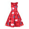 Hot Sale Women Round Collar Sleeveless Christmas Pattern Sundress