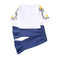 2 Pcs Set Girl Floral Embroidery Long Sleeves Tops And Flared Pants