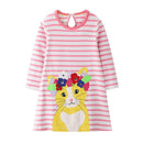 Fashion Girl Cute Animals Print Long Sleeves Dress