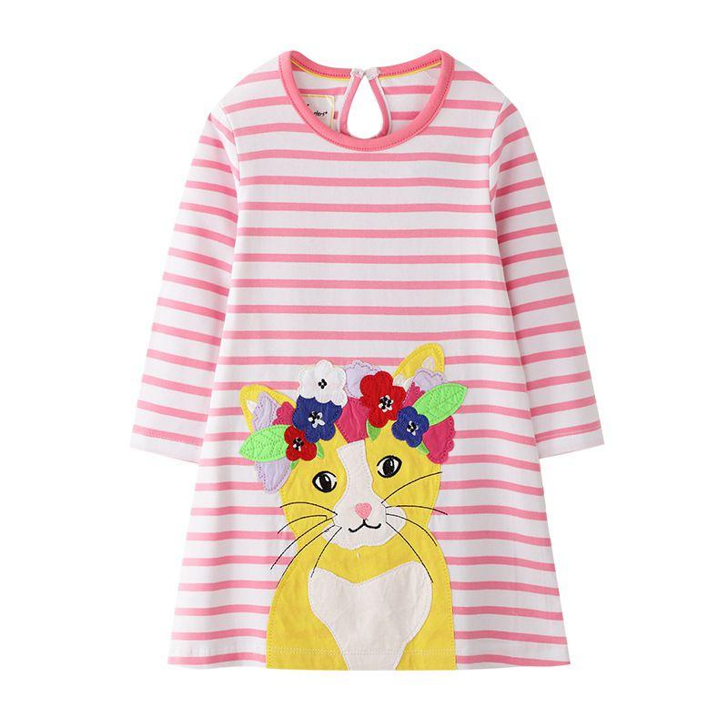 Fashion Girl Cute Animals Print Long Sleeves Dress