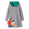 Girl Cotton Rainbow Color Design Long Sleeves Casual Dress