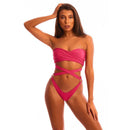 Hot Sale Strapless Bandage Design Rose One-piece Swimwear