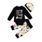3 Pcs Set Baby Infant Toddler Cotton Halloween Letter Print Bodysuits And Pants With Hat