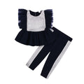 2 Pcs Set Fashion Girl Ruffle Design Sleeveless Tops And Pants