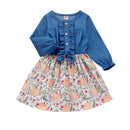 Fashion Girl Halloween Pumpkin Print Patchwork Dress