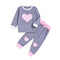 2 Pcs Set Baby Girl Pink Heart Print Long Sleeves Tops And Pants