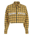 Hot Sale Plaid Pattern Letter Print Casual Loose Blouses