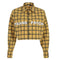 Hot Sale Plaid Pattern Letter Print Casual Loose Blouses