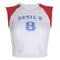 Fashion Color Blocking Design Letter Print Basics Crop Top
