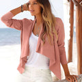 Hot Sale Autumn Women Lapel Long-sleeve Irregular Hemline Jacket