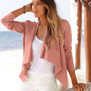 Hot Sale Autumn Women Lapel Long-sleeve Irregular Hemline Jacket