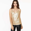 Women Sexy  V Neck Figure Flattering Sequins Camisole