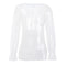 Hot Sale Women Round Collar Flare Sleeve Dotted See-through Blouses