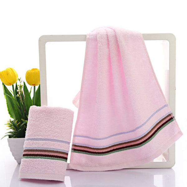 Cotton Stripes Design Absorbent Home Bathroom Towel