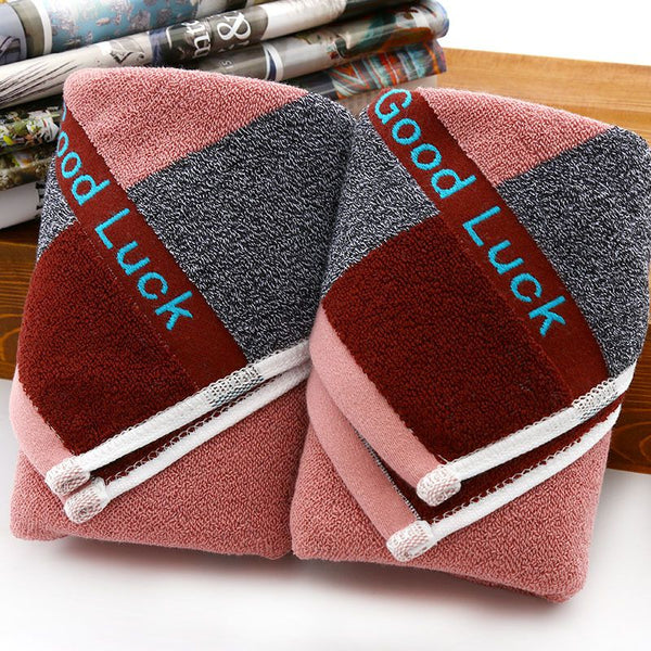 Color Blocking Cotton Absorbent Home Bathroom Towel