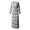 Hot Sale Women V Neck Long-sleeve Lace-up Floral Print Maxi Dress