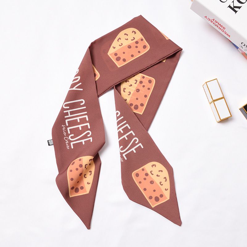 Creative Cake Moon Carrot Print Women Elegant Slim Scarf
