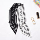 Hot Sale Bright Color Unique Letters Print Satin Slim Scarf