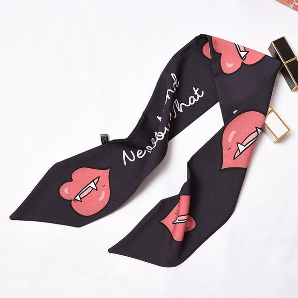 Women Hot Sale Block Color Unique Graphic Print Slim Scarf