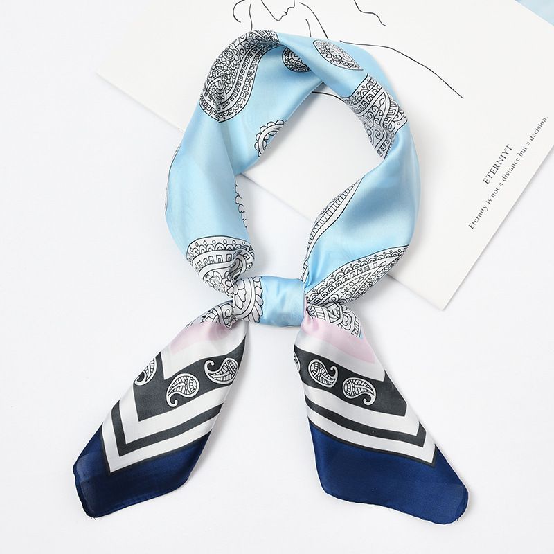 Hot Sale Classic Paisley Print Color Blocking Elegant Square Scarf