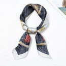 70*70cm Square Pattern Women Vintage Chic Satin Scarf