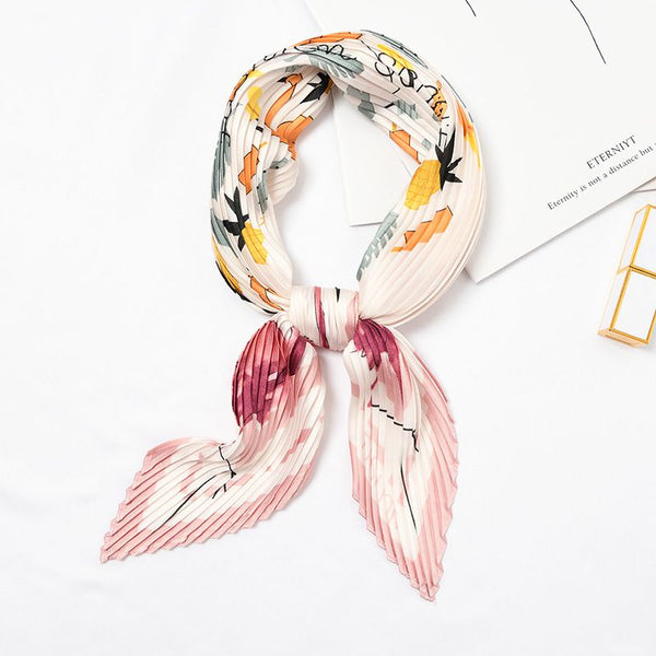 Girl Fresh Style Jelly Color Flamingo Printed Satin Scarf