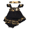 3 Pcs Set Baby Girl Halloween Pumpkin Print Ruffle Sleeves Dress And Short With Headband