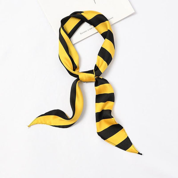 Women Bright Color Vintage Irregular Stripes Print Slim Scarf