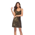 Fashion Women Sexy V Neck Sequins Pattern Bodycon Slip Dress