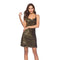 Fashion Women Sexy V Neck Sequins Pattern Bodycon Slip Dress