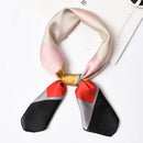 New Arrival Winter Fall Block Color Design Satin Square Scarf