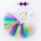 3 Pcs Set Baby Girl Cotton Cute Tooth Print Bodysuit And Tutu Skirt With Headband
