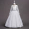Elegant Girl Lace Long Sleeves Rhinestone Design Long Princess Dress
