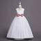Classic Style Girl Rhinestone Design Lace Patchwork White Princess Dress