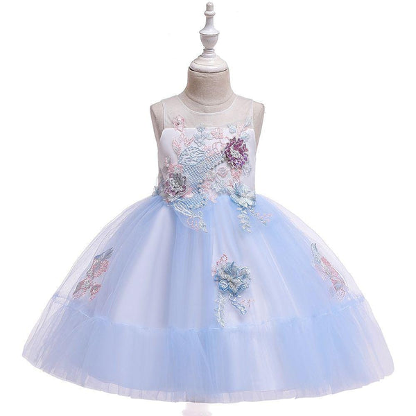 Petty Girl Flower Design Patchwork Tutu Princess Dress