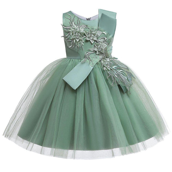 Elegant Girl Pure Color Flower Design Tutu Dress