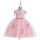 Luxury Girl Off-shoulder Beaded Embroidered Tutu Party Dress