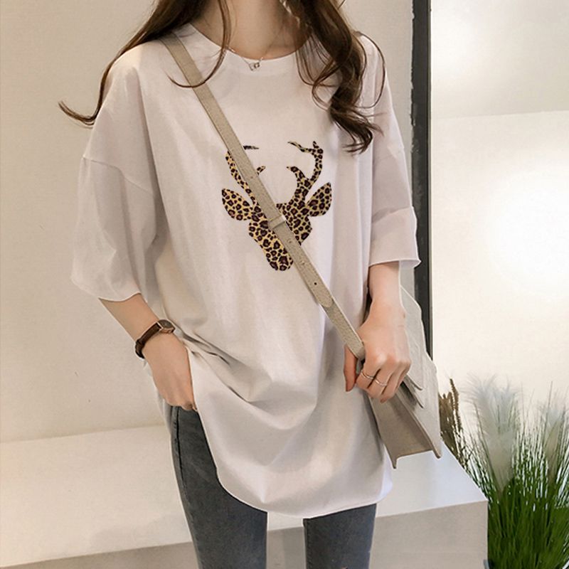 Fashion Little Deer Pattern Women Loose T-shirt